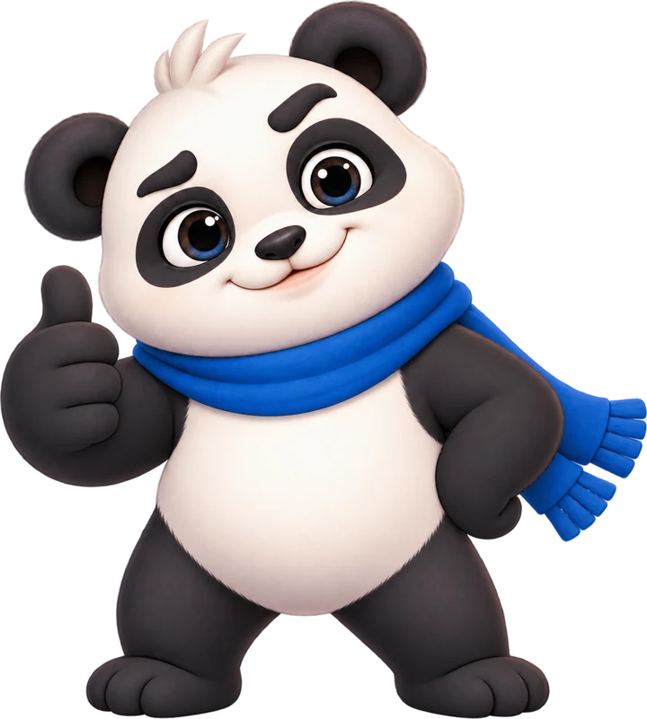 The panda giving a thumbs up to a good pick